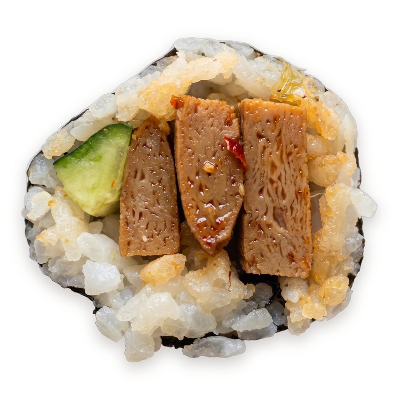 Vege Meat roll: plant-based meat and cucumber